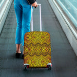 Gold African Ethnic Tribal Pattern Print Luggage Cover