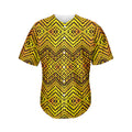 Gold African Ethnic Tribal Pattern Print Men's Baseball Jersey