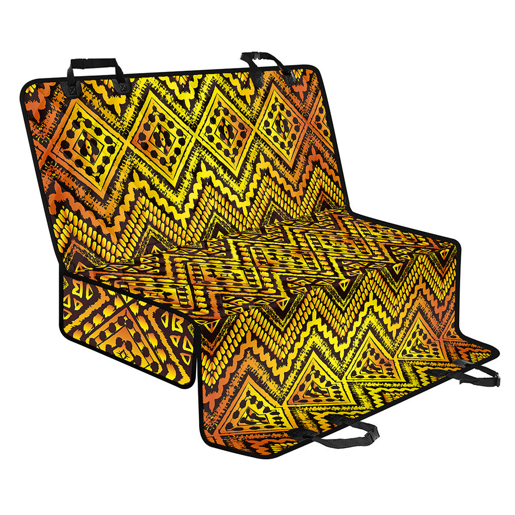 Gold African Ethnic Tribal Pattern Print Pet Car Back Seat Cover