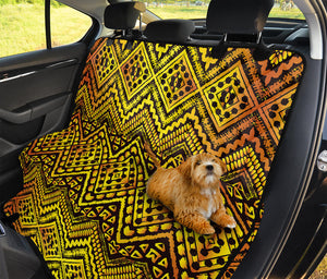 Gold African Ethnic Tribal Pattern Print Pet Car Back Seat Cover