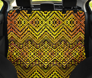 Gold African Ethnic Tribal Pattern Print Pet Car Back Seat Cover