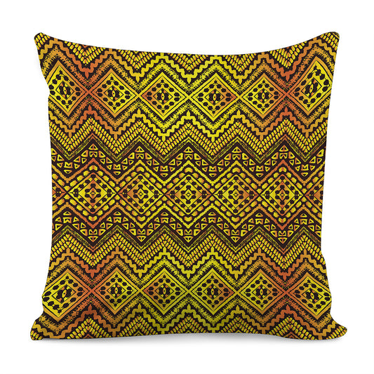 Gold African Ethnic Tribal Pattern Print Pillow Cover