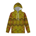 Gold African Ethnic Tribal Pattern Print Pullover Hoodie