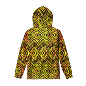 Gold African Ethnic Tribal Pattern Print Pullover Hoodie