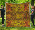 Gold African Ethnic Tribal Pattern Print Quilt