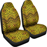 Gold African Ethnic Tribal Pattern Print Universal Fit Car Seat Covers