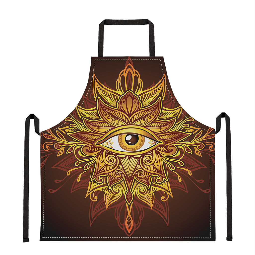 Gold All Seeing Eye Print Apron