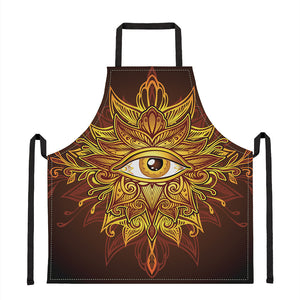 Gold All Seeing Eye Print Apron