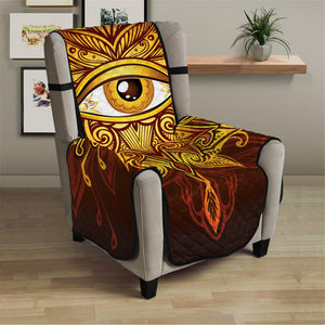 Gold All Seeing Eye Print Armchair Protector