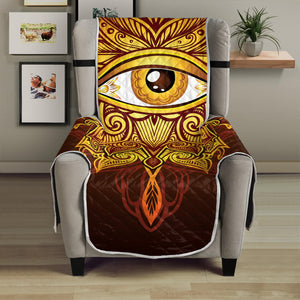 Gold All Seeing Eye Print Armchair Protector