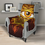 Gold All Seeing Eye Print Armchair Protector