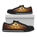 Gold All Seeing Eye Print Black Low Top Sneakers
