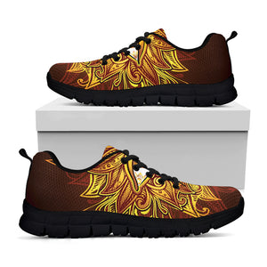 Gold All Seeing Eye Print Black Sneakers