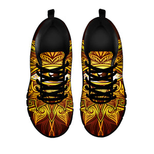 Gold All Seeing Eye Print Black Sneakers