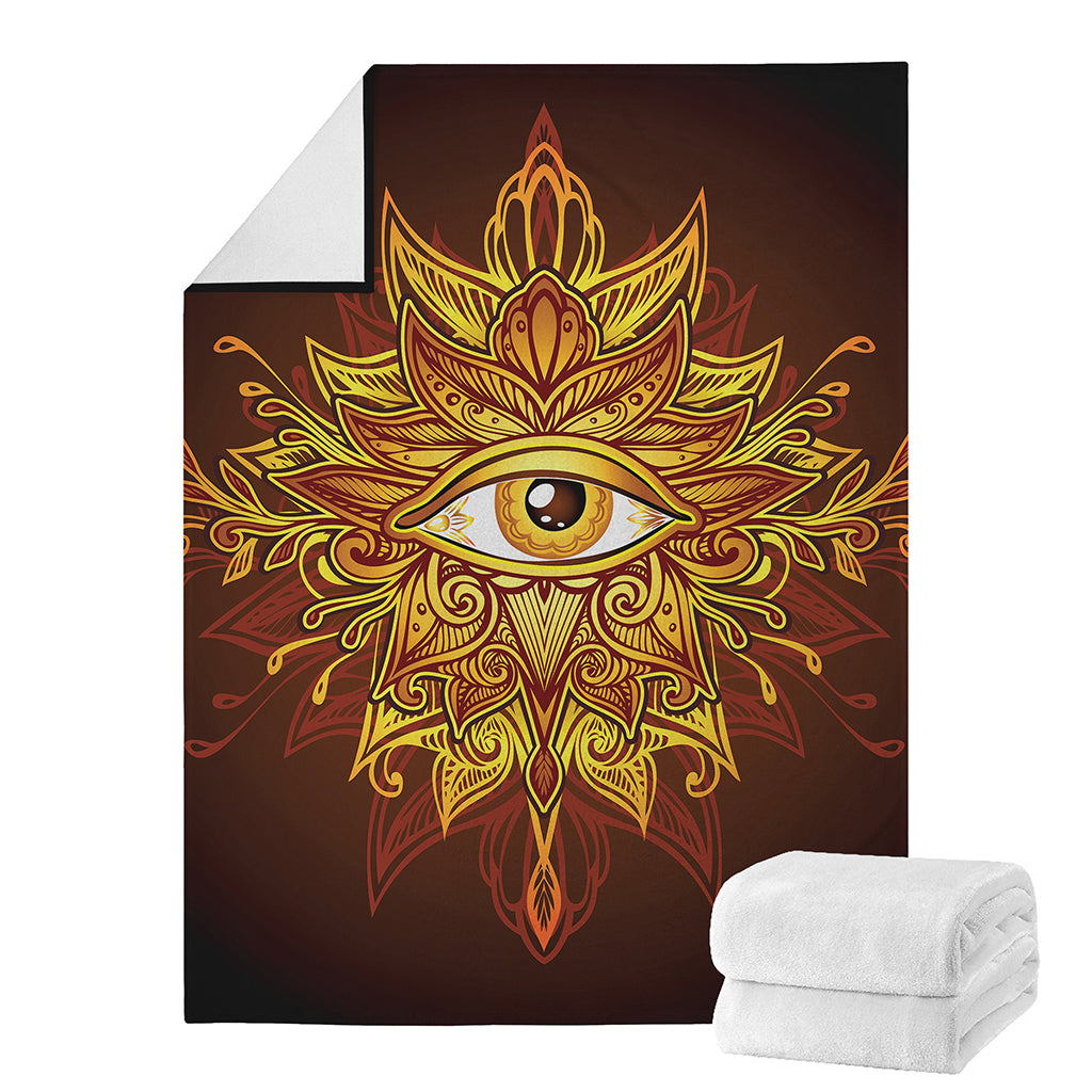 Gold All Seeing Eye Print Blanket