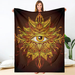 Gold All Seeing Eye Print Blanket