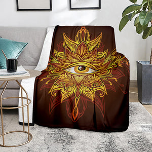 Gold All Seeing Eye Print Blanket