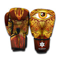 Gold All Seeing Eye Print Boxing Gloves