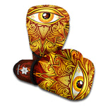Gold All Seeing Eye Print Boxing Gloves