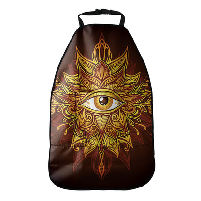 Gold All Seeing Eye Print Car Seat Organizers