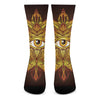 Gold All Seeing Eye Print Crew Socks