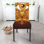 Gold All Seeing Eye Print Dining Chair Slipcover