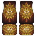 Gold All Seeing Eye Print Front and Back Car Floor Mats