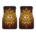 Gold All Seeing Eye Print Front Car Floor Mats