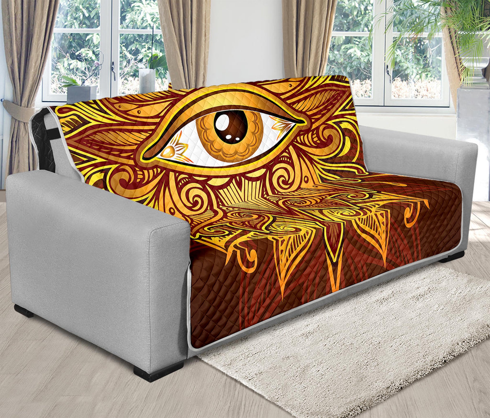 Gold All Seeing Eye Print Futon Protector