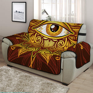 Gold All Seeing Eye Print Half Sofa Protector