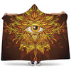 Gold All Seeing Eye Print Hooded Blanket