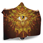 Gold All Seeing Eye Print Hooded Blanket