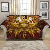 Gold All Seeing Eye Print Loveseat Protector