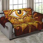 Gold All Seeing Eye Print Loveseat Protector