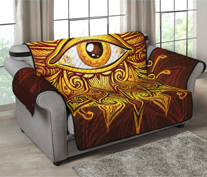 Gold All Seeing Eye Print Loveseat Protector