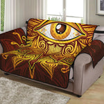 Gold All Seeing Eye Print Loveseat Protector