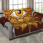 Gold All Seeing Eye Print Loveseat Protector