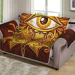 Gold All Seeing Eye Print Loveseat Protector