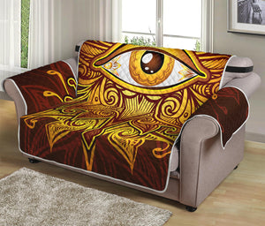 Gold All Seeing Eye Print Loveseat Protector