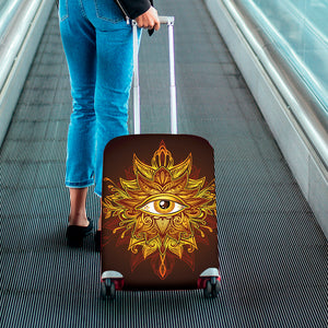 Gold All Seeing Eye Print Luggage Cover