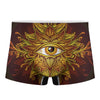 Gold All Seeing Eye Print Men's Boxer Briefs