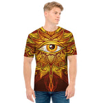 Gold All Seeing Eye Print Men's T-Shirt