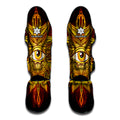 Gold All Seeing Eye Print Muay Thai Shin Guards