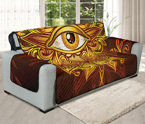 Gold All Seeing Eye Print Oversized Sofa Protector