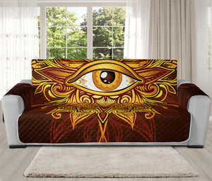 Gold All Seeing Eye Print Oversized Sofa Protector