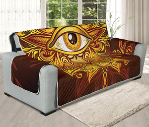 Gold All Seeing Eye Print Oversized Sofa Protector