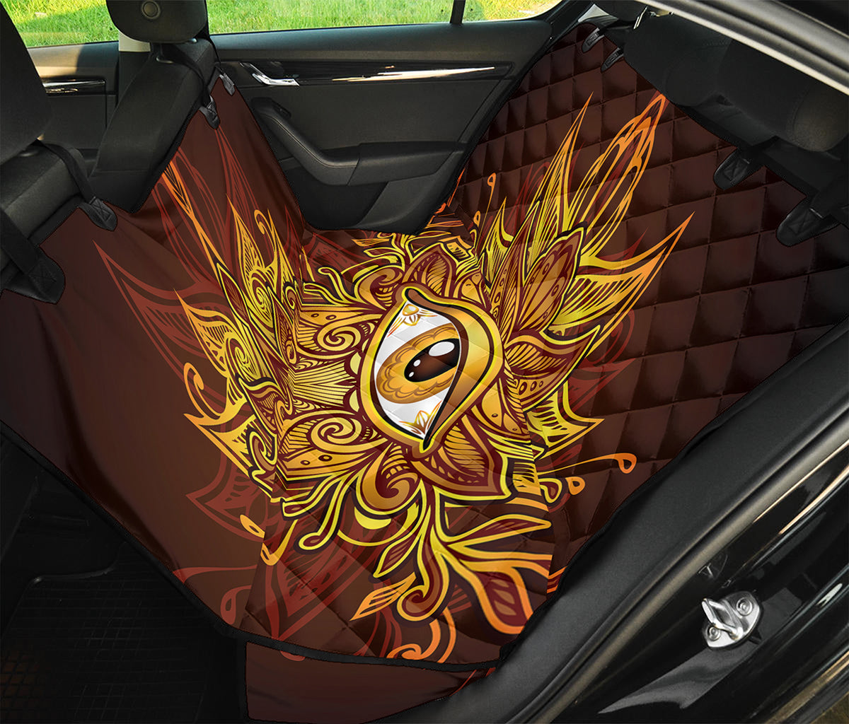 Gold All Seeing Eye Print Pet Car Back Seat Cover