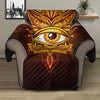 Gold All Seeing Eye Print Recliner Protector