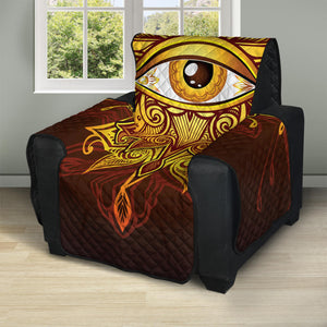 Gold All Seeing Eye Print Recliner Protector