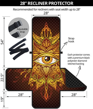 Gold All Seeing Eye Print Recliner Protector